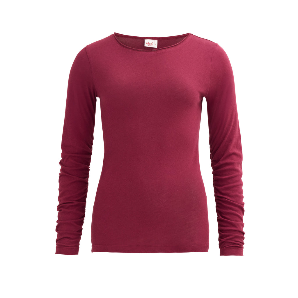 People Wear Organic Langarmshirt, Rubinrot