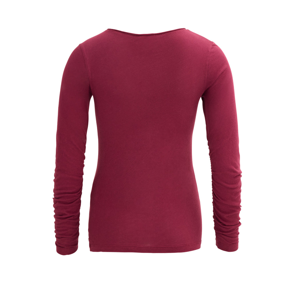 People Wear Organic Langarmshirt, Rubinrot