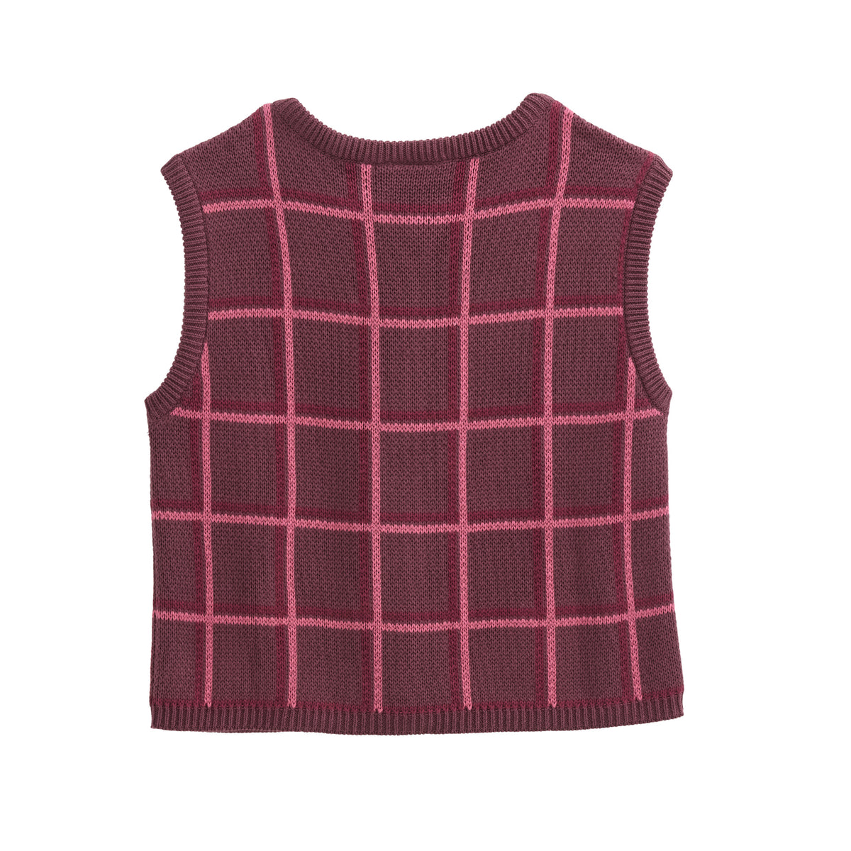 People Wear Organic Jacquard-Strick-Weste, Burgund