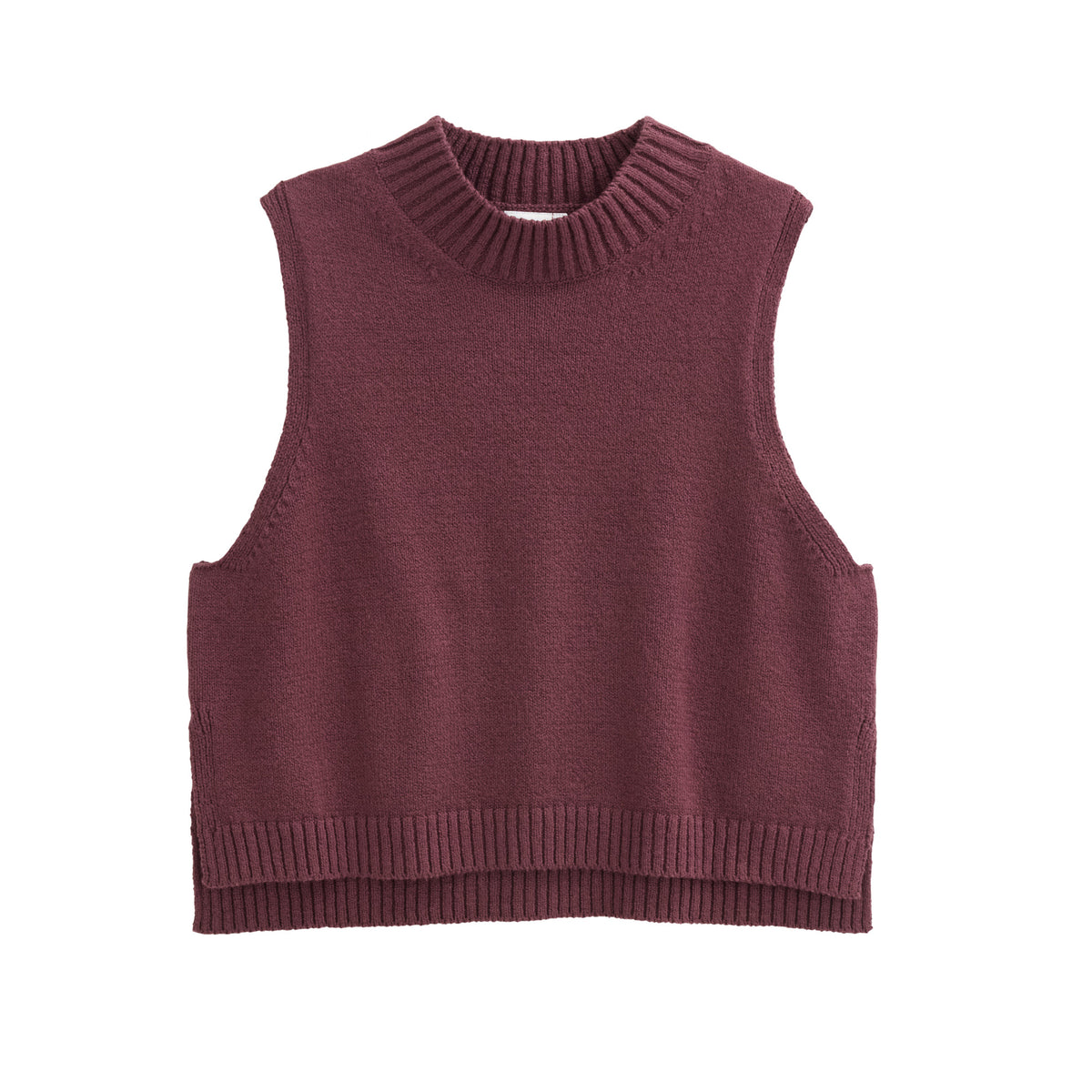 People Wear Organic Boucléstrick-Pullunder, Burgund