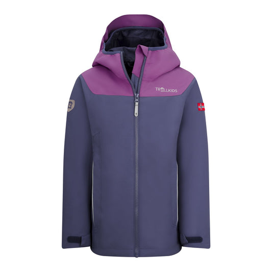Trollkids Regenjacke Bergen, violet blue/mallow pink