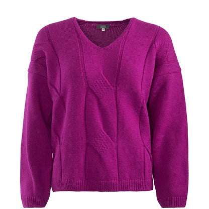 Living Crafts Damen Pullover Neele, very berry
