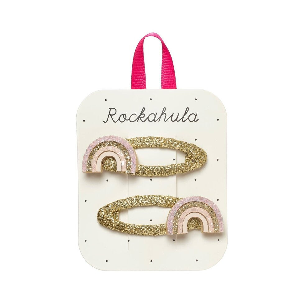 Rockahula Haarklammern Regenbogen Pastell/Gold