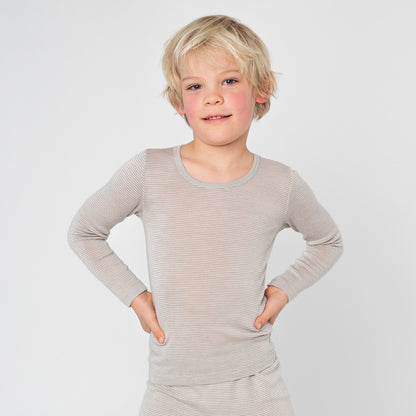 Living Crafts Unterhemd/Langarmshirt W/S, grau/natur