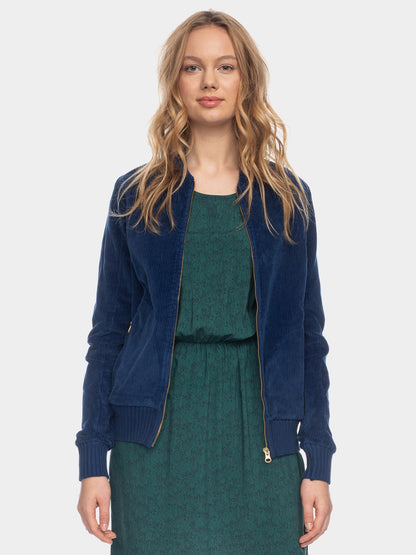 Ato Berlin Damen Breitcordjacke Bebe, Dunkelblau