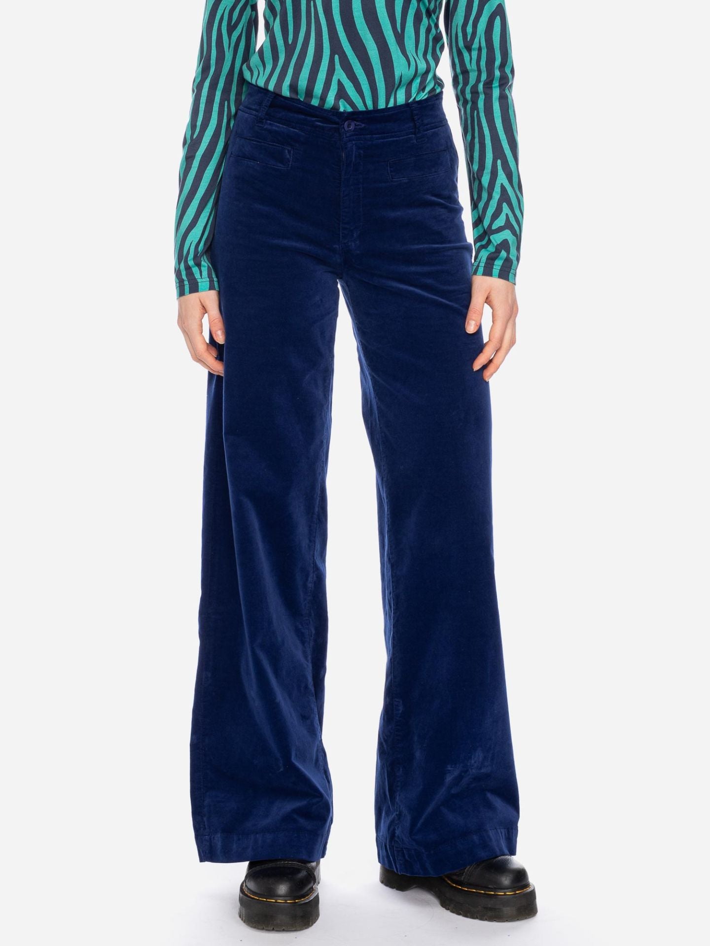 Ato Berlin Hose Lacy Samt, Blau