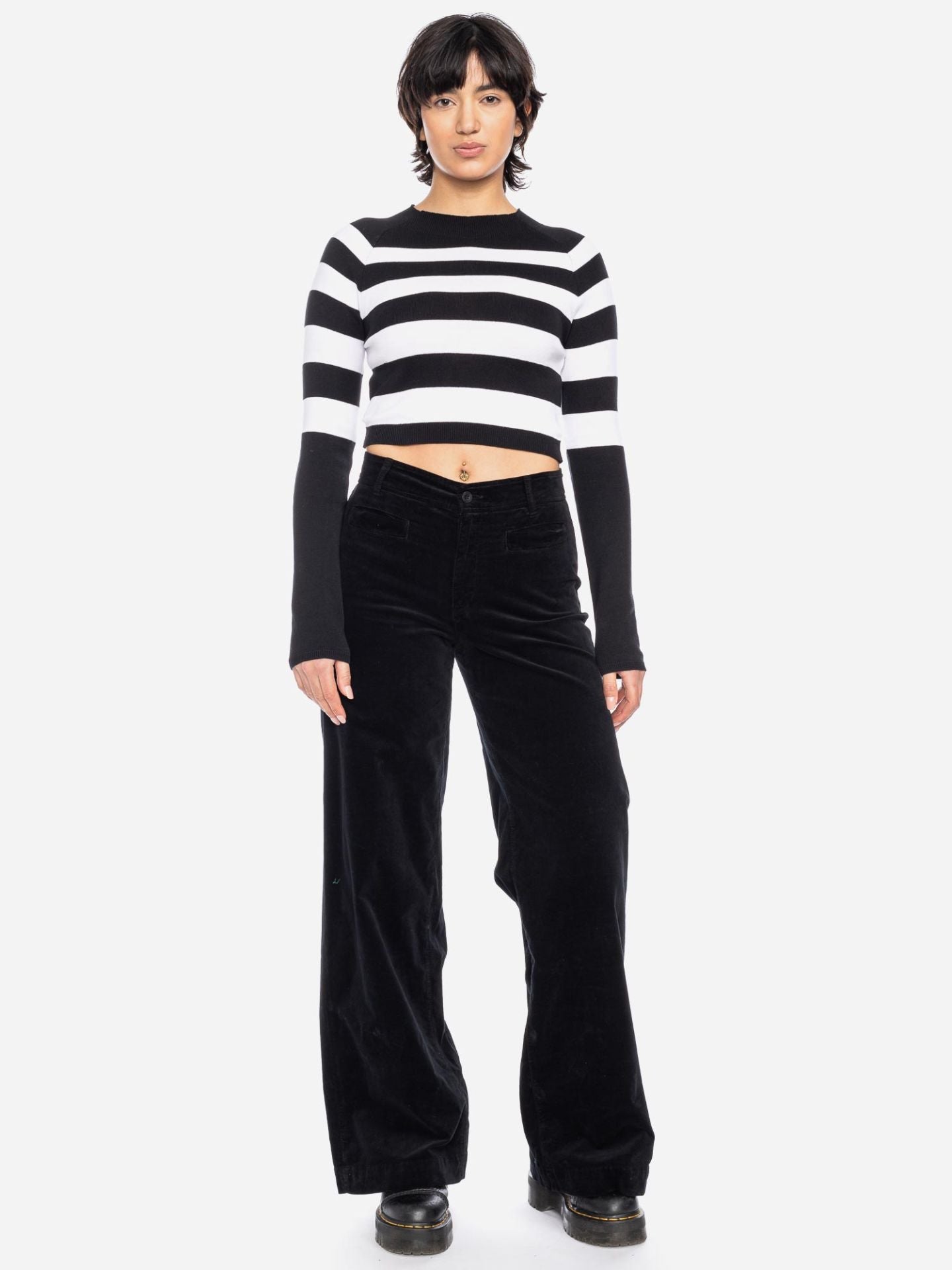 Ato Berlin Hose Lacy Samt, Schwarz