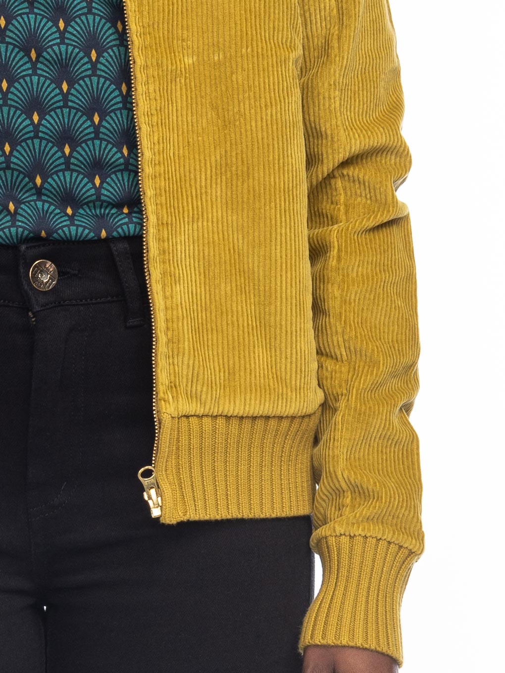 Ato Berlin Damen Breitcordjacke Bebe, Olive