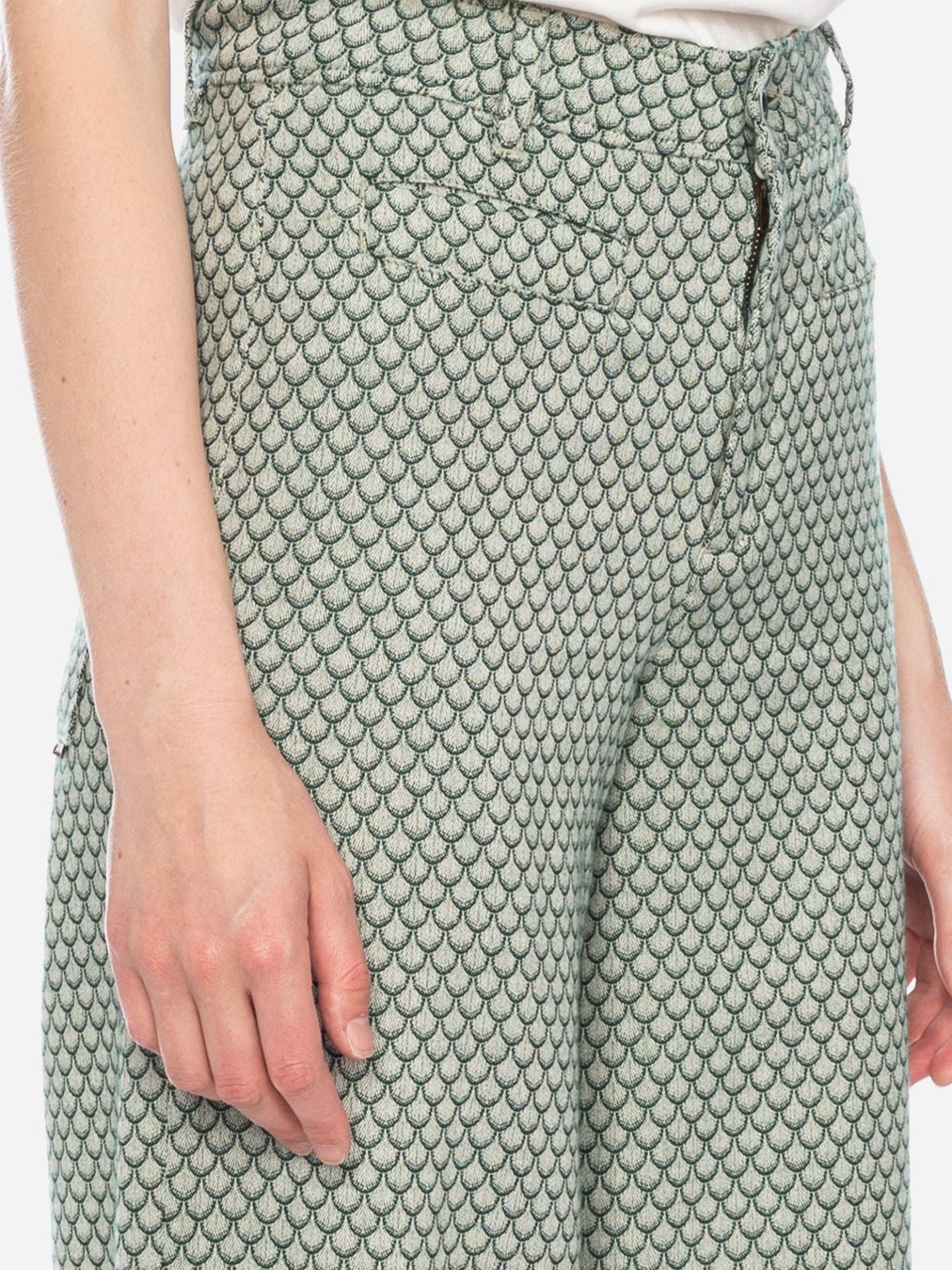 Ato Berlin Hose Lacy, Schuppenmuster grün