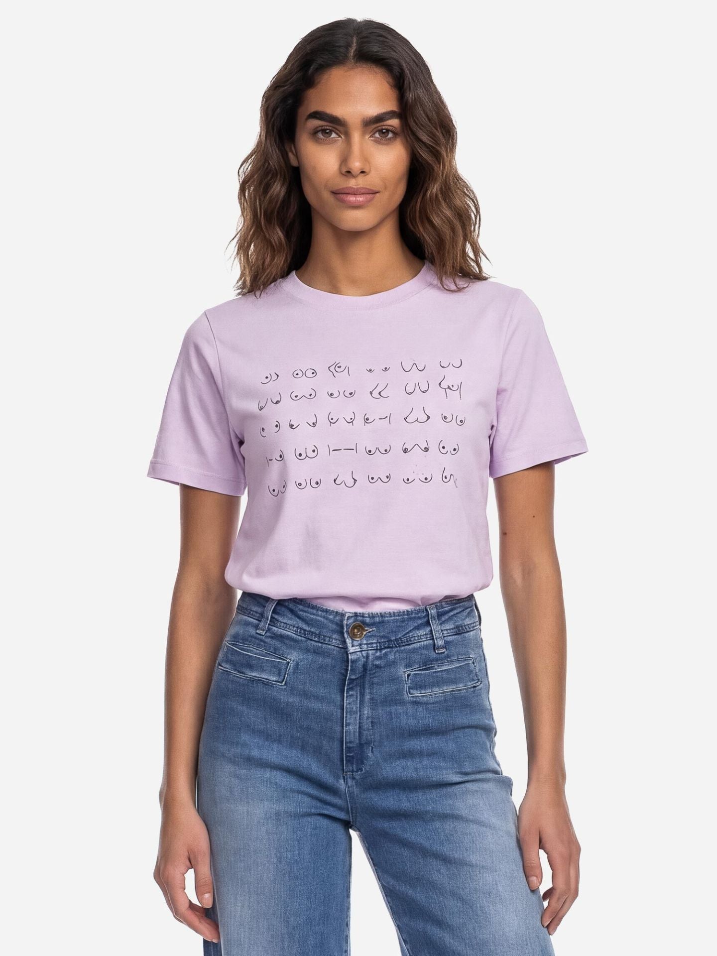 Ato Berlin T-Shirt Maja Boobs Line, lilac