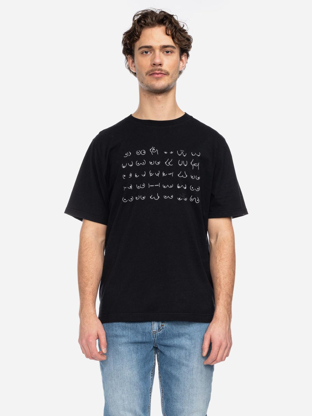 Ato Berlin Damen T-Shirt Maja Boobs Line, schwarz