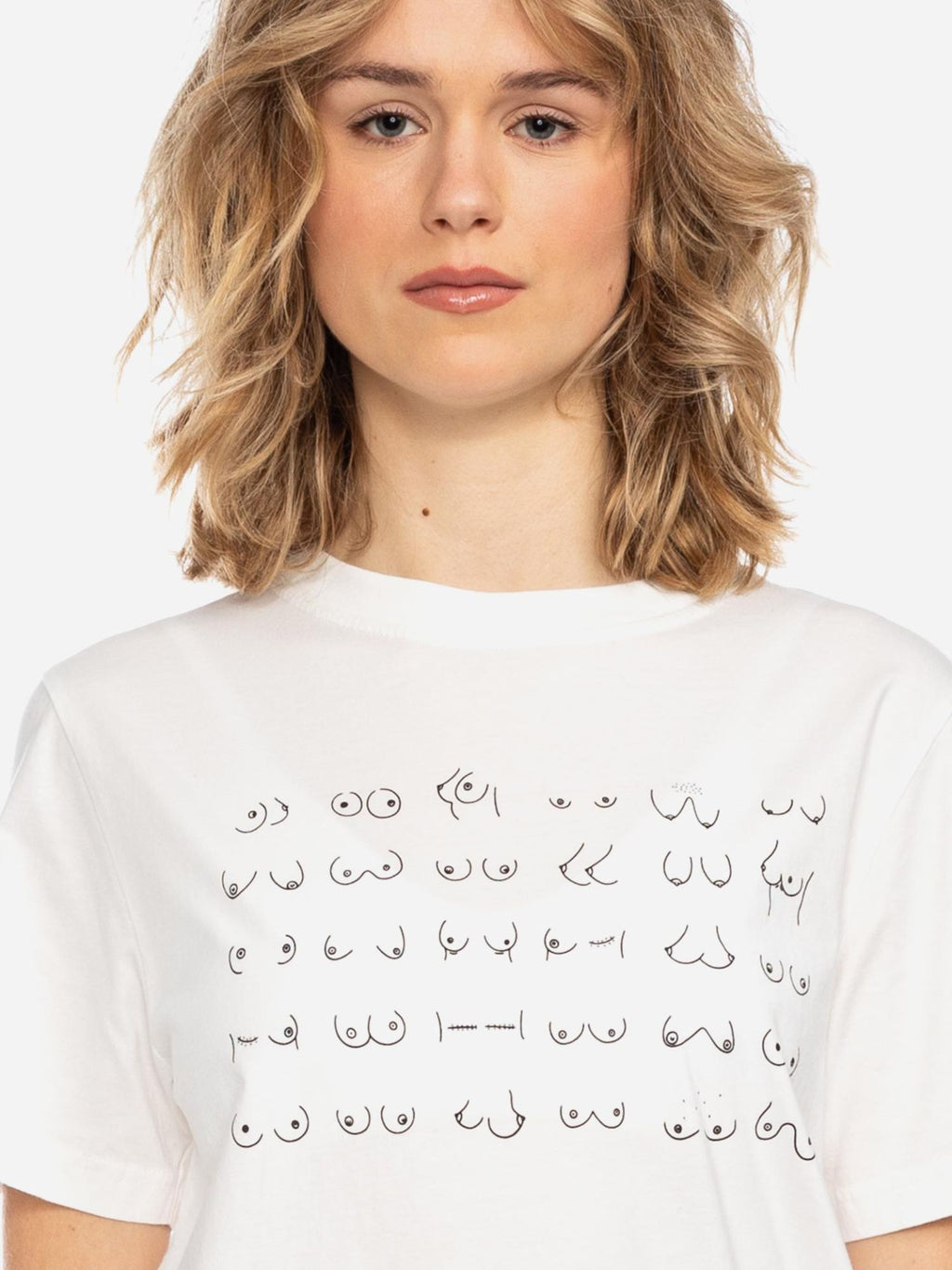 Ato Berlin T-Shirt Maja Boobs Line, weiß