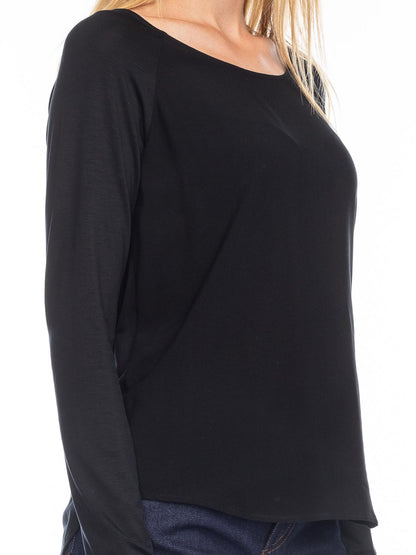 Ato Berlin Leichtes Longsleeve Mindy, Schwarz