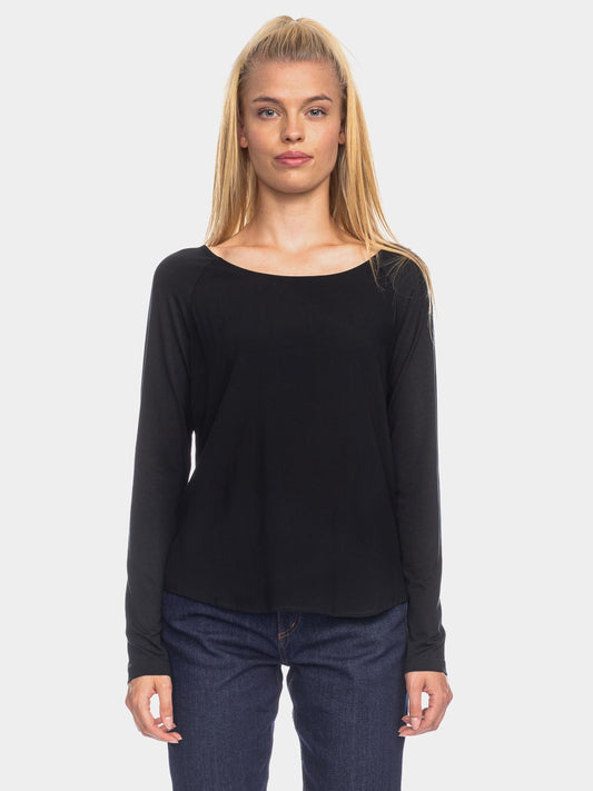 Ato Berlin Leichtes Longsleeve Mindy, Schwarz
