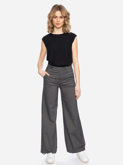Ato Berlin Stoffhose Fiona, schw./grau