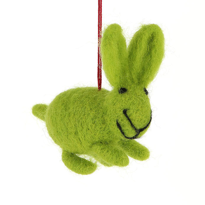 Anhänger Hase Wollfilz, grün