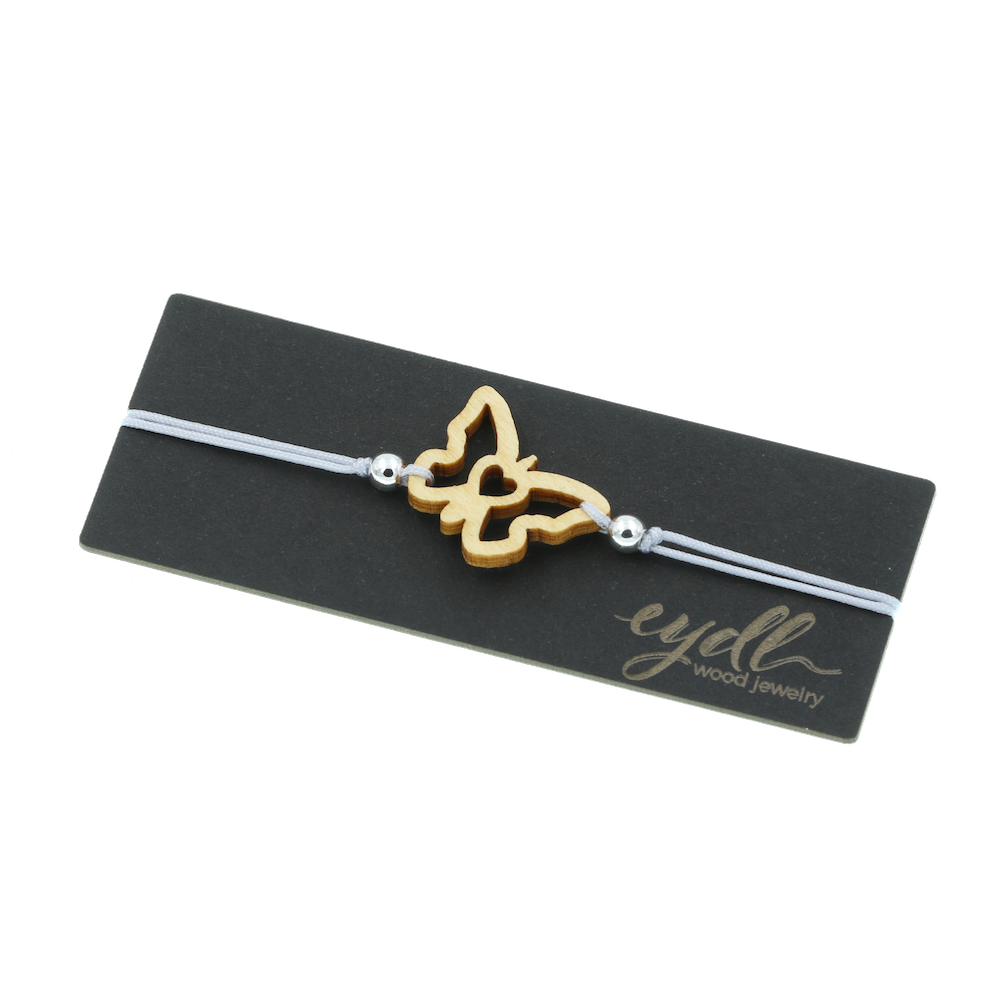 Armband Schmetterling Ahorn, Lichtgrau