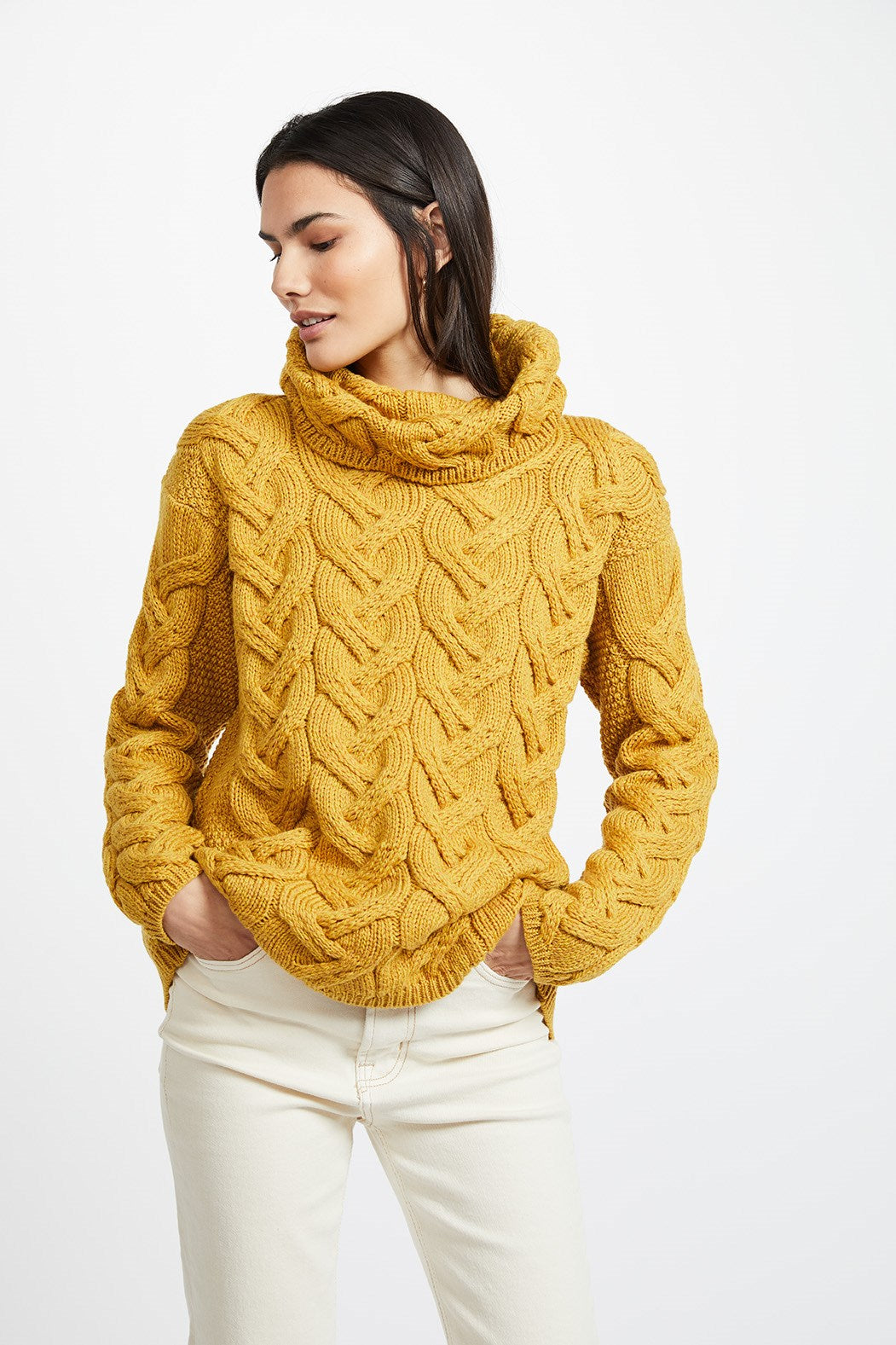 Rollkragenpulli Merino superweich, Sonne