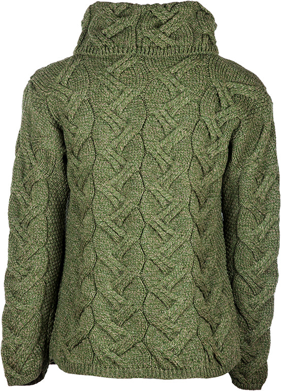 Aran Rollkragenpulli Merino superweich, Moos