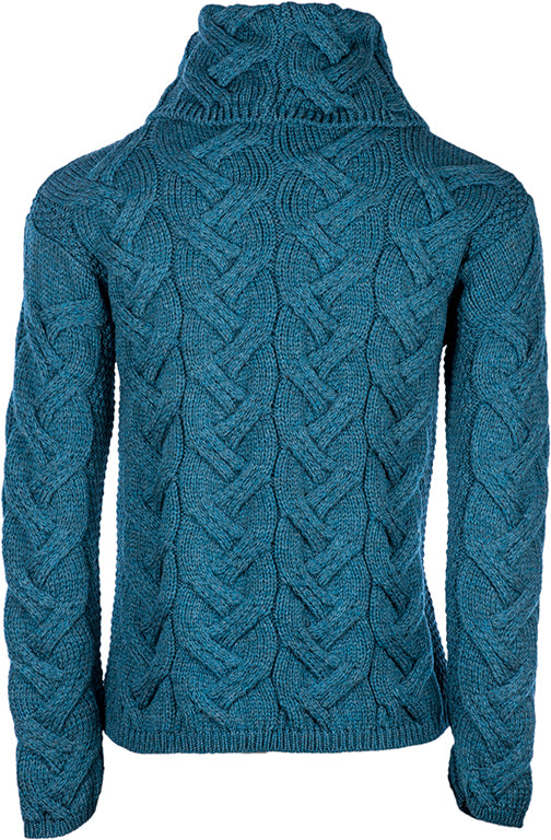 Rollkragenpulli Merino superweich, Petrol