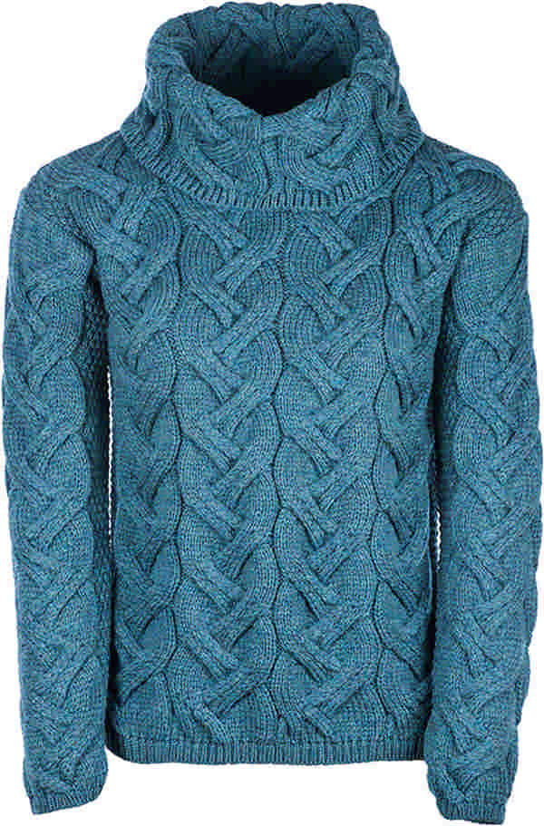 Rollkragenpulli Merino superweich, Petrol