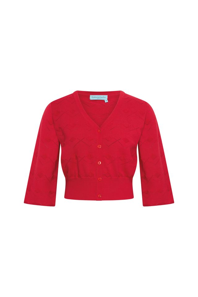 Bakery Ladies Cardigan Ajour, Red