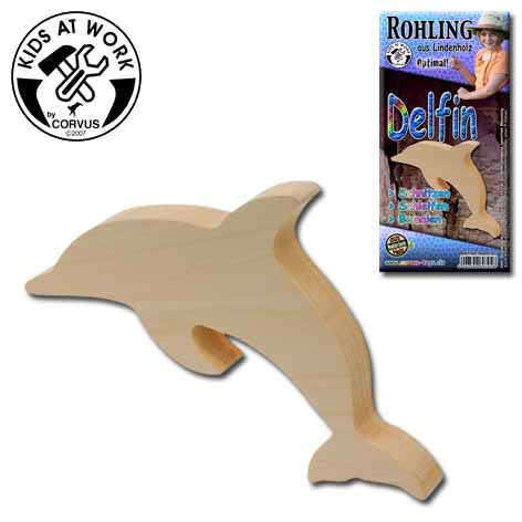 Holzrohling Delfin