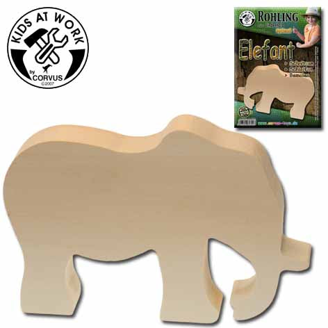 Holzrohling Elefant