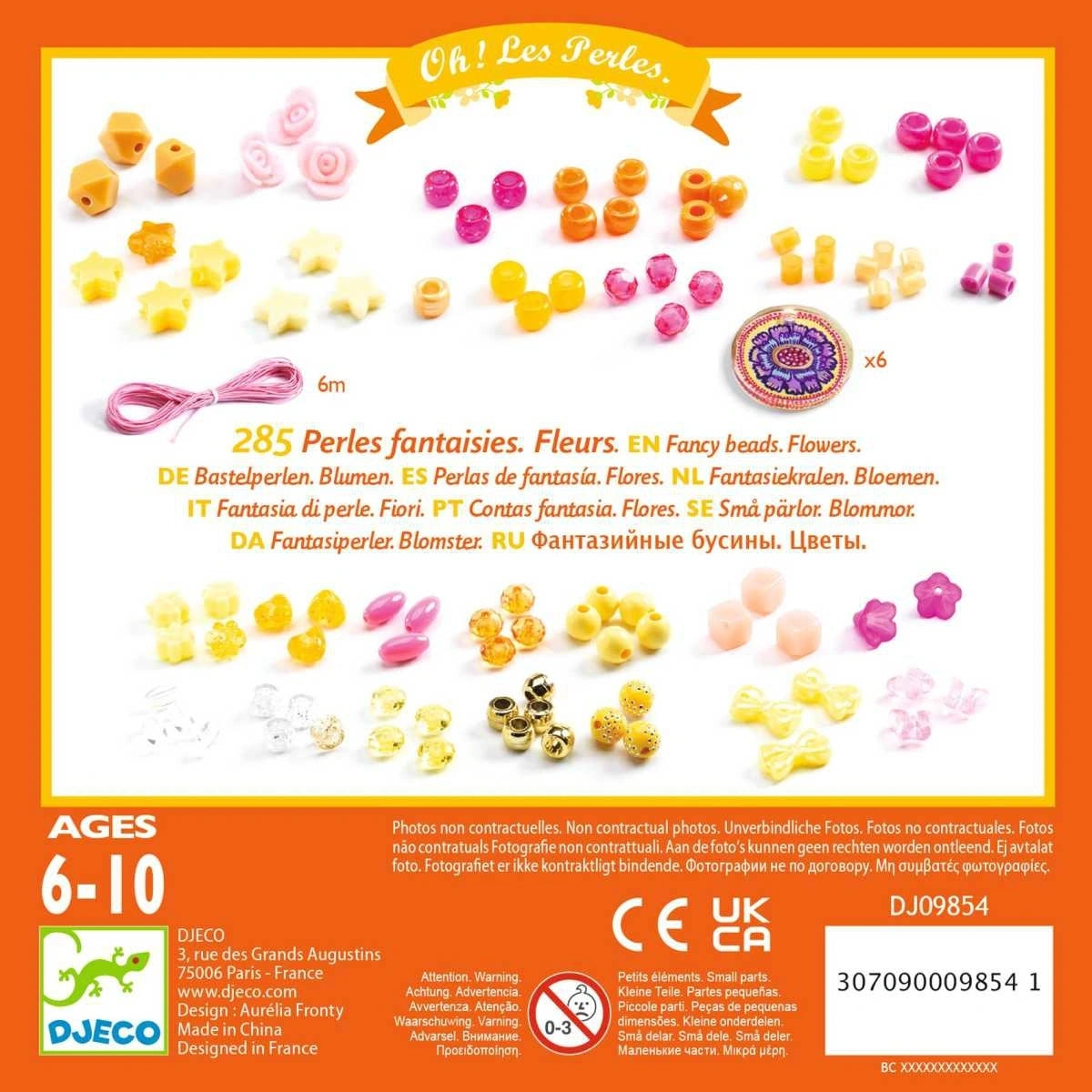 Djeco Perlenset/Schmuck basteln, Blumen