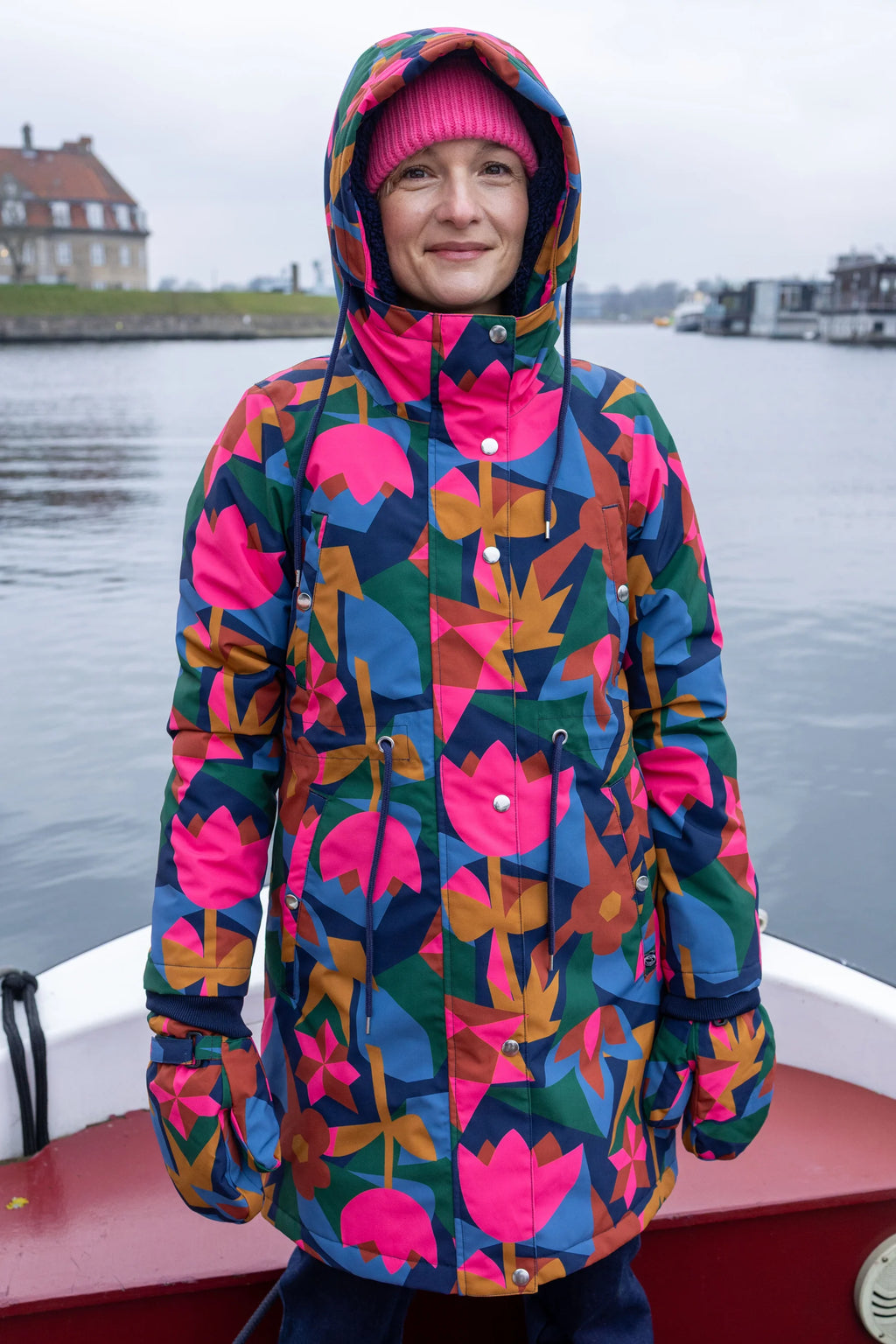 DanefaeCPH Winterparka DaneNora, Navy/Cherry Geofleur
