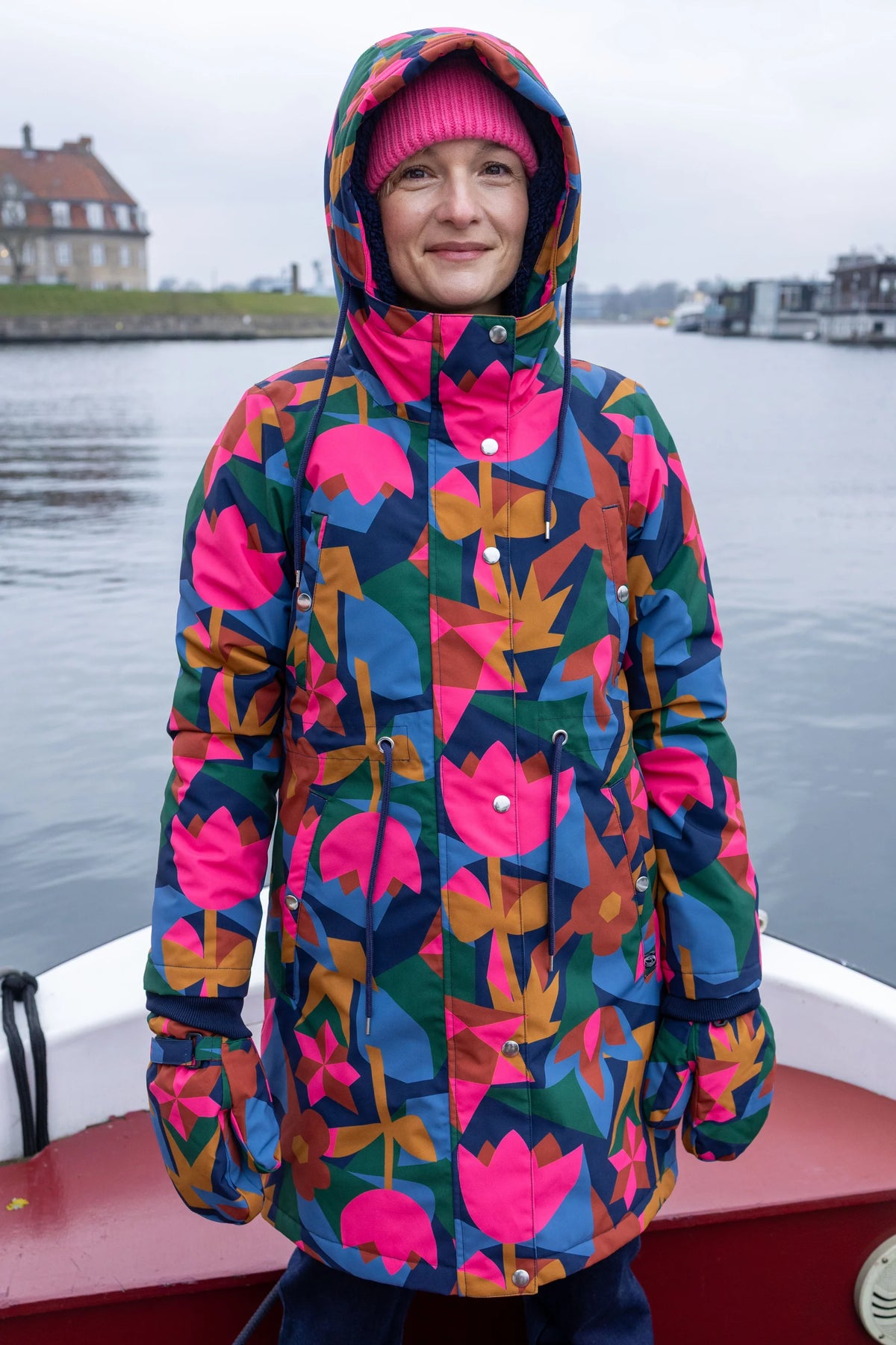DanefaeCPH Winterparka DaneNora, Navy/Cherry Geofleur