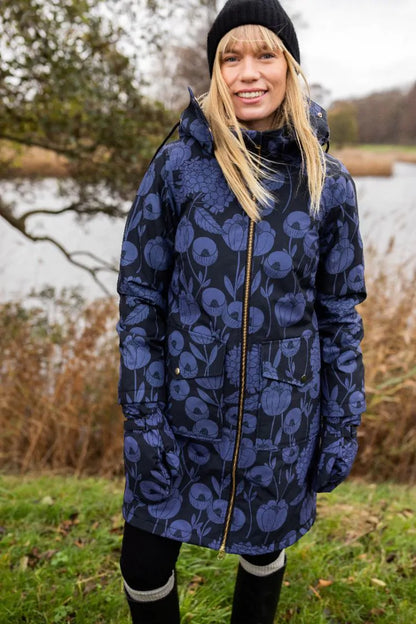 Danefae Damen Winterparka Daneturell, Black Hortensia