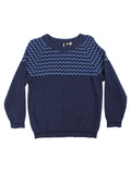 Danefae Strickpullover Style Master, Blau gemustert