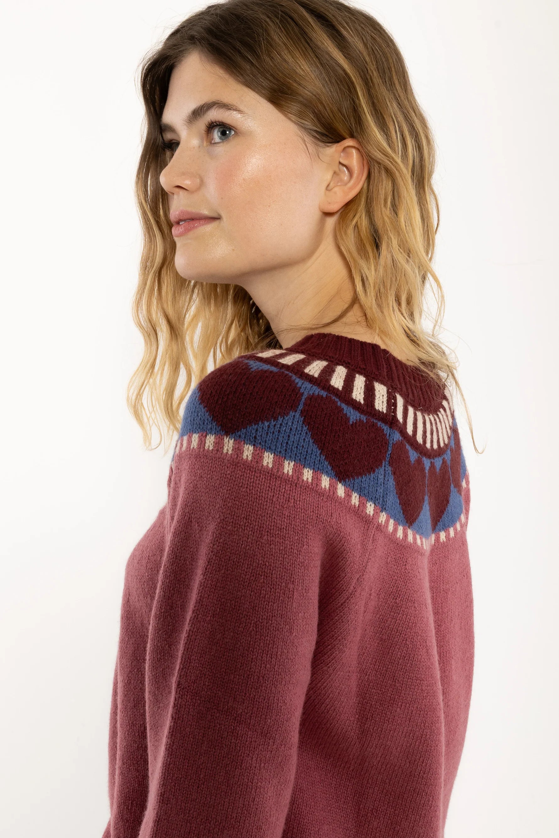 DanefaeCPH Daneglamping Wool Sweater, Berry Heart