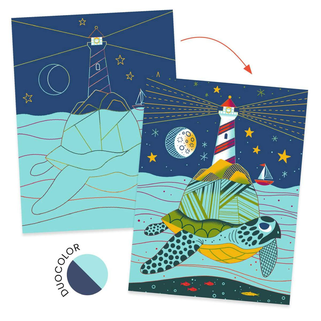 Djeco Kratzbilder Oben und Unten