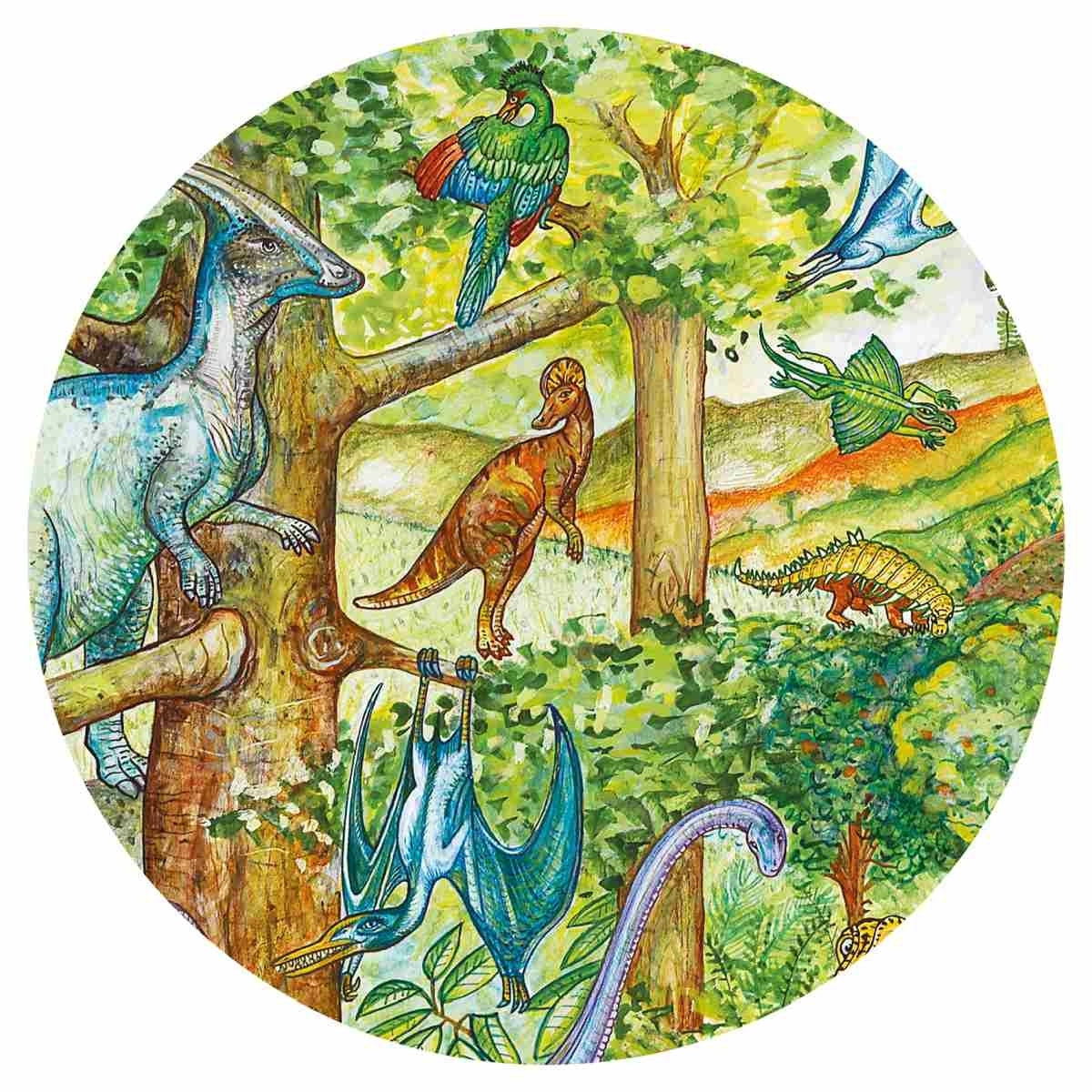 Djeco Wimmelpuzzle 100 Teile, Dinosaurier