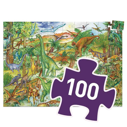 Djeco Wimmelpuzzle 100 Teile, Dinosaurier