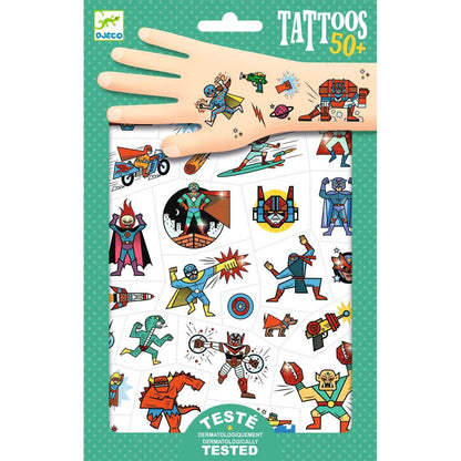 Djeco Glitzer-Tattoos 2er Set Superhelden