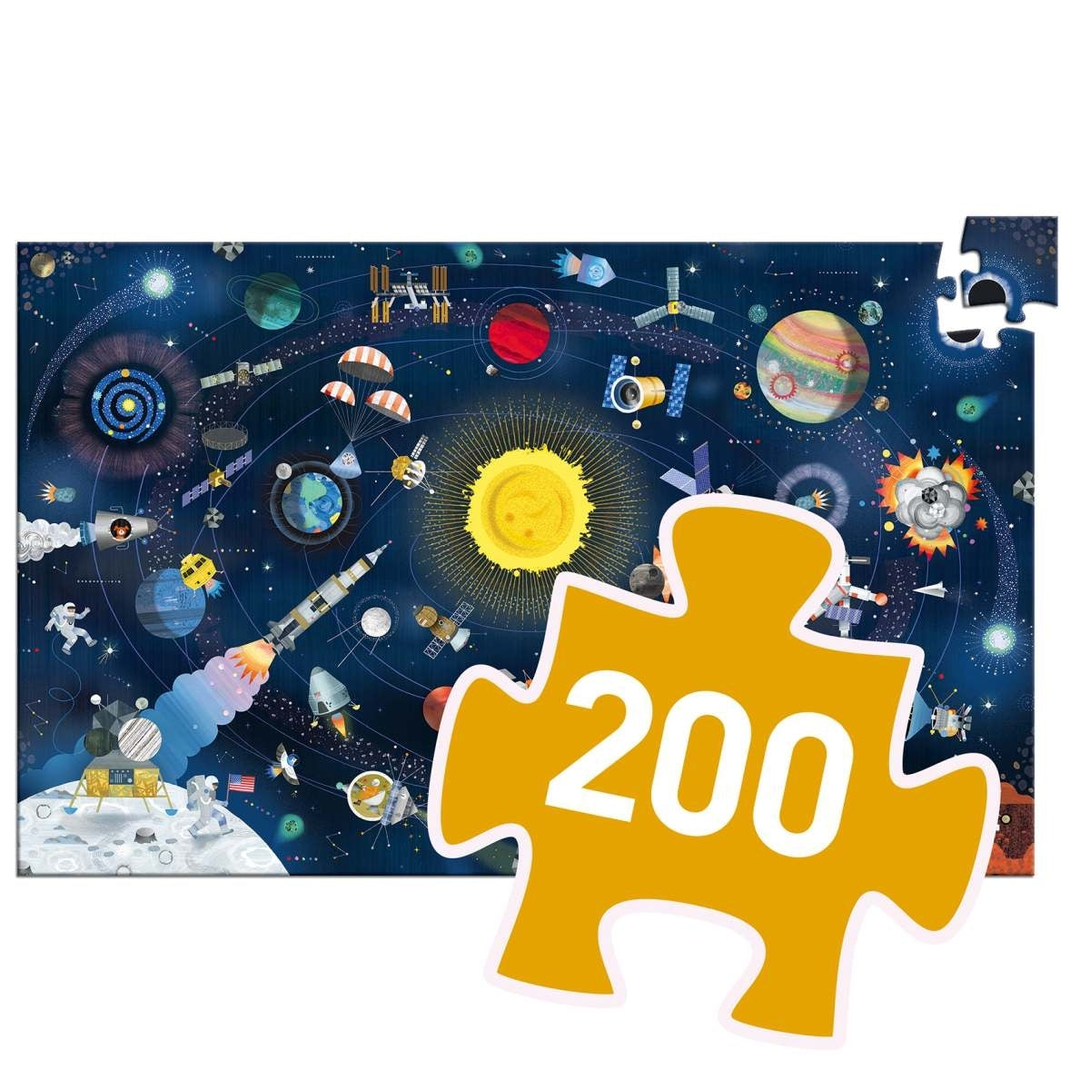 Djeco Wimmelpuzzle 200 Teile, Der Weltraum