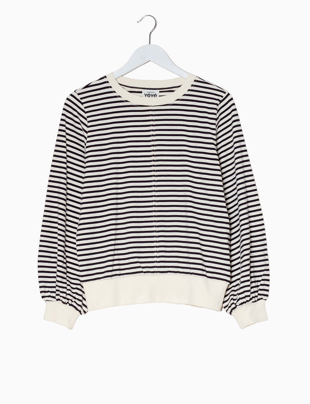 Mademoiselle Yéyé Drift Flair Top, Black/White