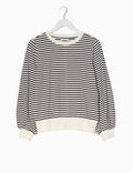 Mademoiselle Yéyé Drift Flair Top, Black/White