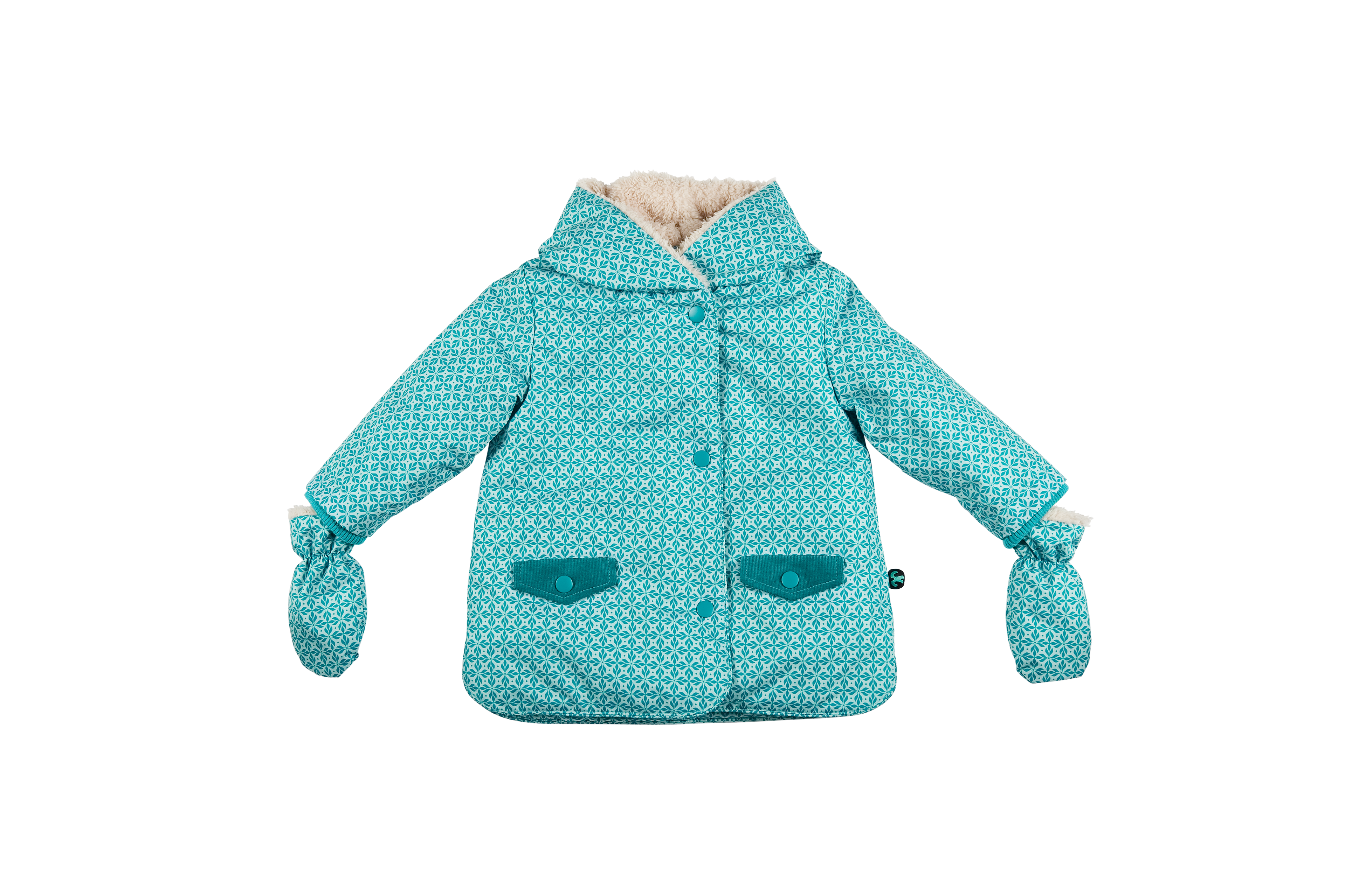 Ducksday Baby-Winterjacke+Fäustel, Karo