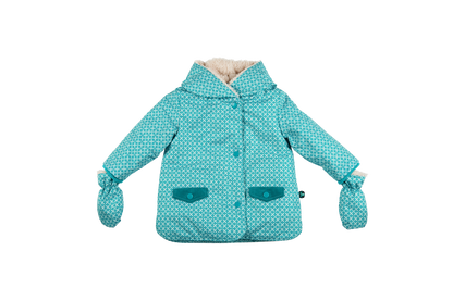 Ducksday Baby-Winterjacke+Fäustel, Karo