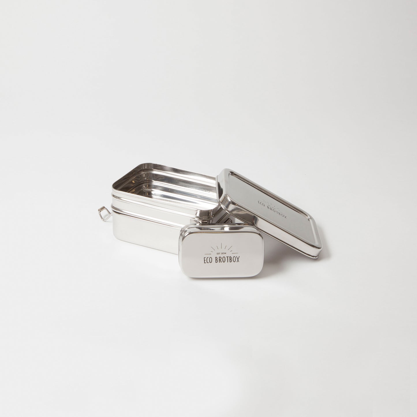 ECO Brotbox Dabba Magic mit Snackbox aus Edelstahl, 2-lagig