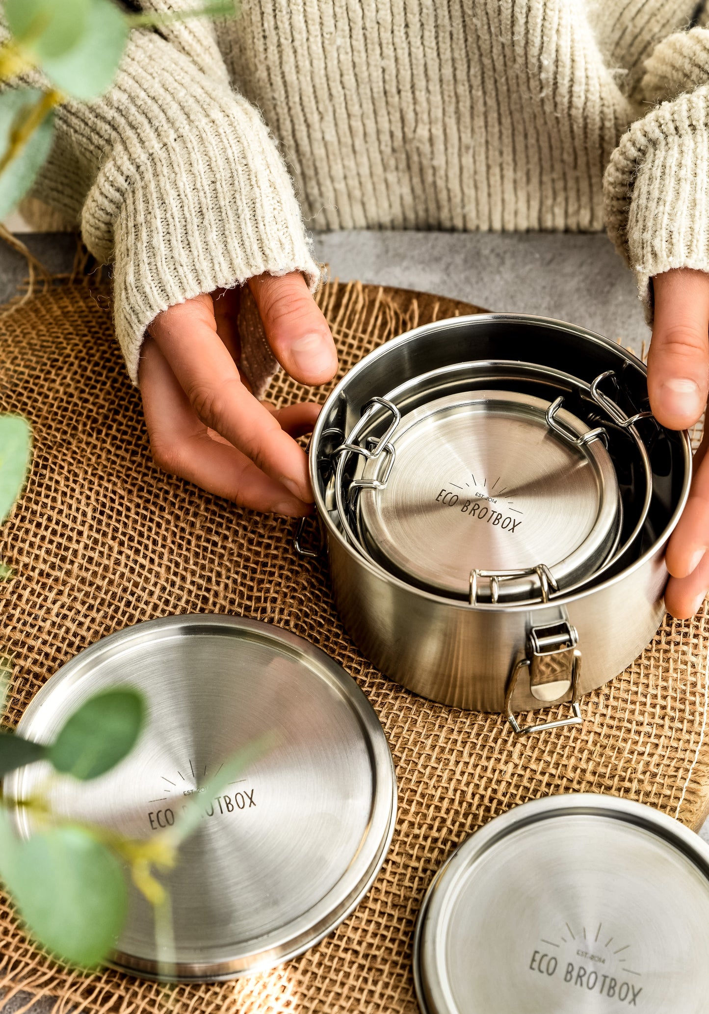 ECO Brotbox Frischhaltedosen Bao Bowls 3er Set, auslaufsicher