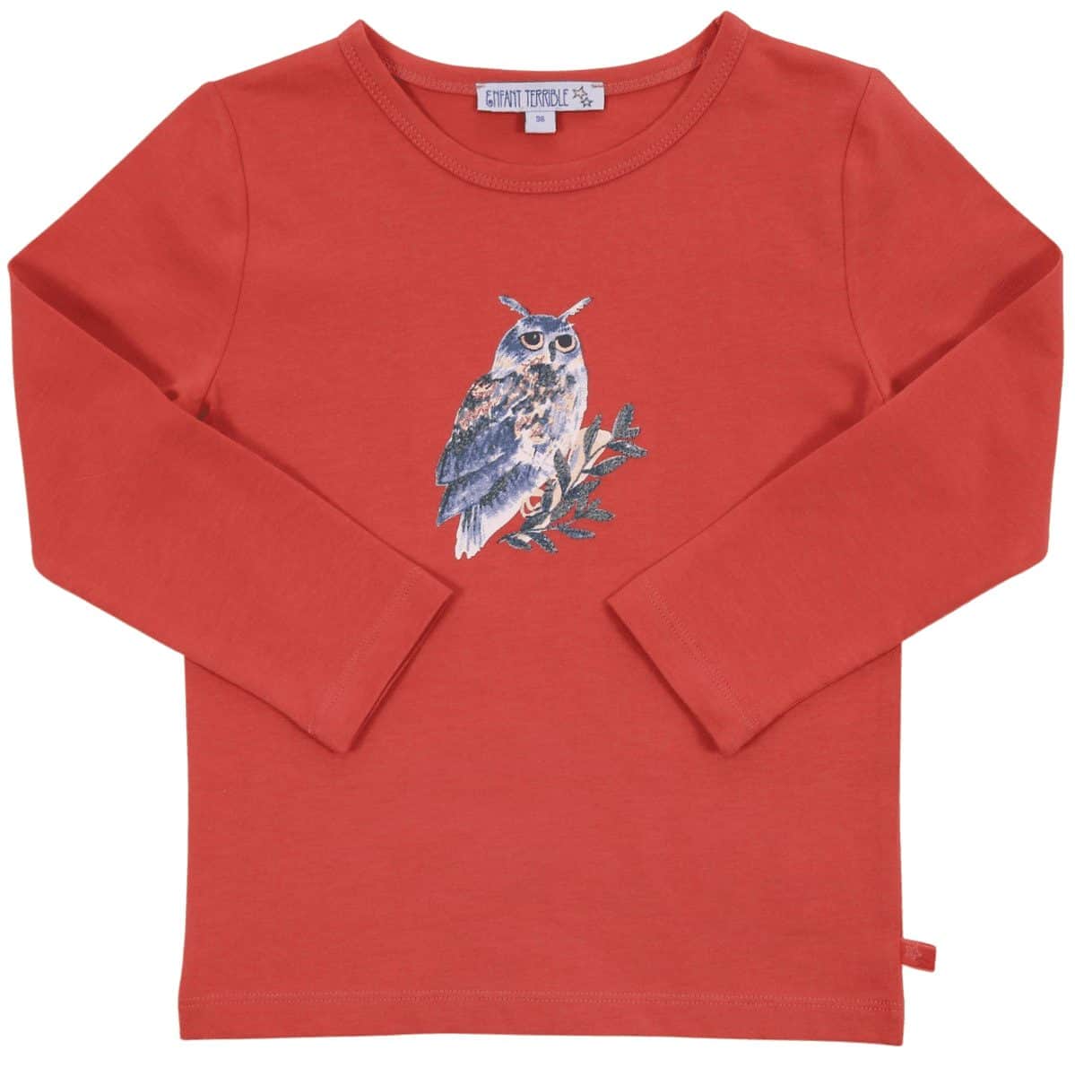 Enfant Terrible Langarmshirt Eule mit Stickerei, Copper