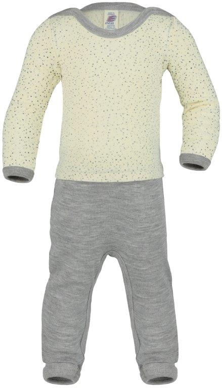 Engel Natur Baby-Overall Wolle/Seide, Hellgrau/Natur