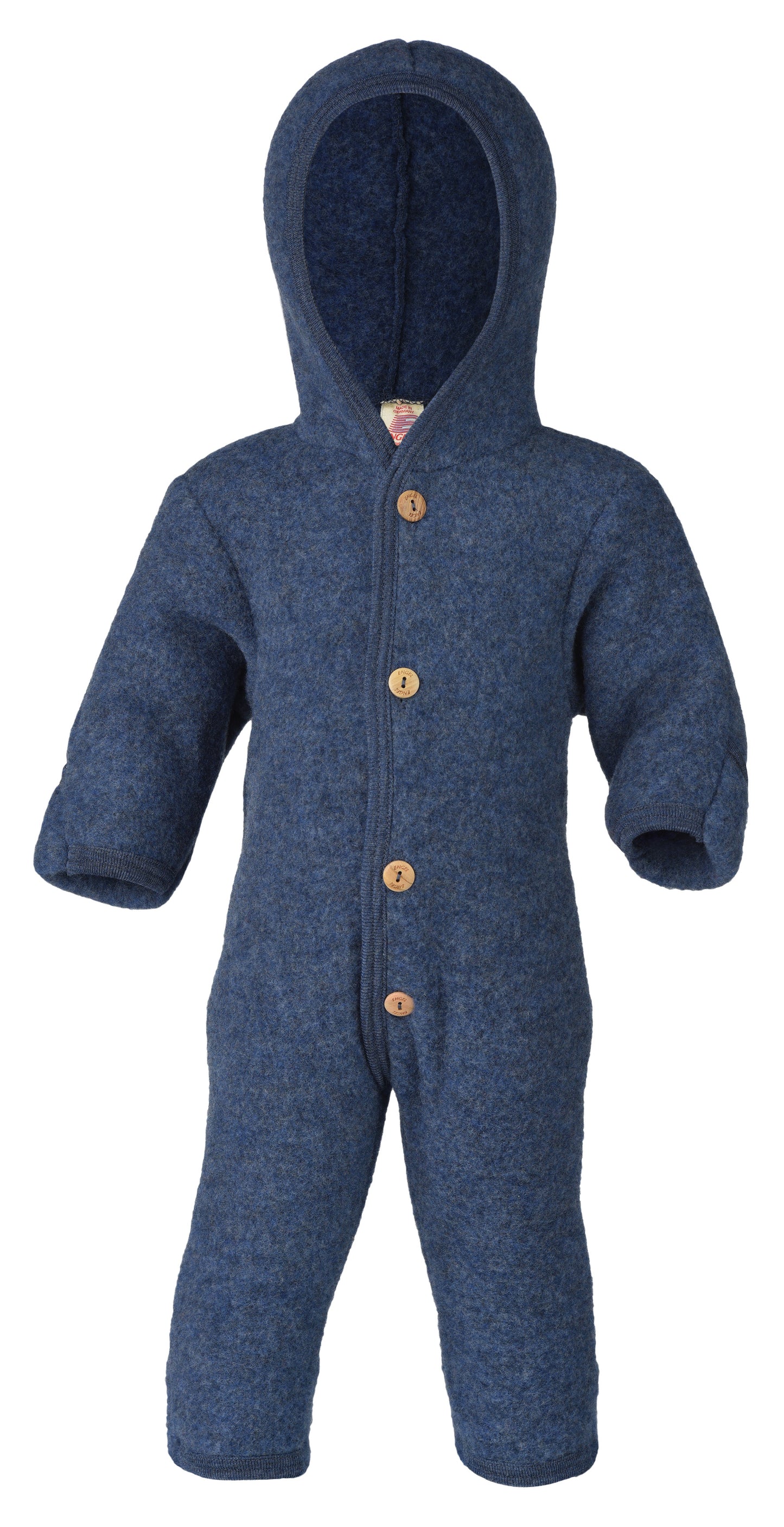 Engel Natur Baby-Overall Wollfleece, Blau melange