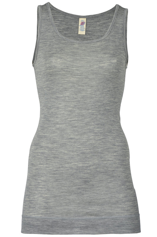 Engel Natur Damen Longtop Wolle/Seide, Hellgrau melange