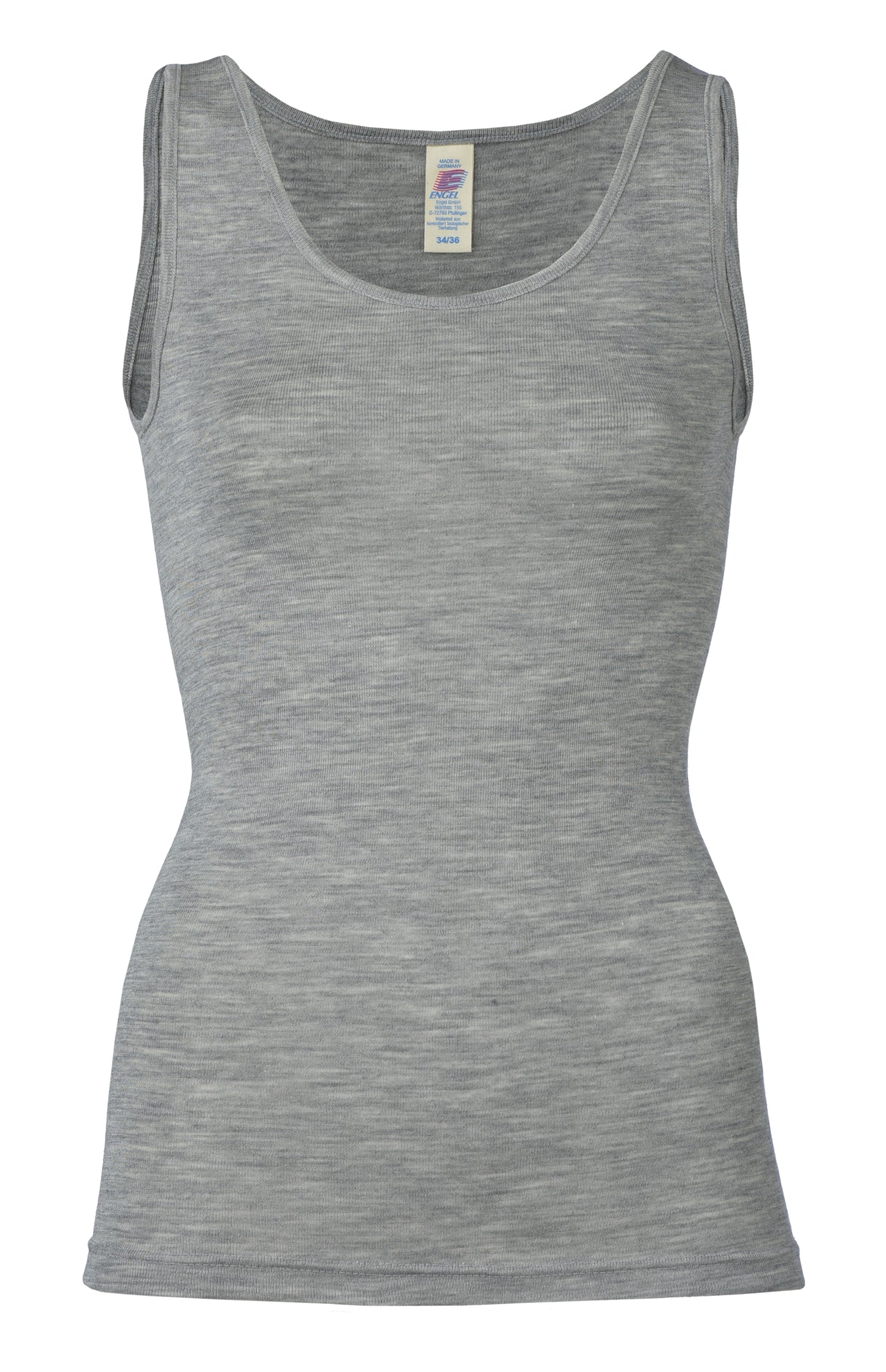 Engel Natur Damen Trägerhemd Wolle/Seide, Hellgrau Melange